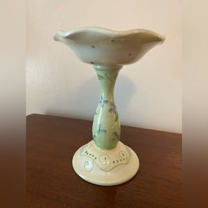 Tracy Porter "Evelyn" 8" Candleholder Candlestick Hand Painted Discontinued